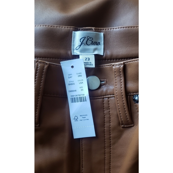 33. J.Crew High-rise slim demi-boot pant in faux leather - Picture 8 of 11